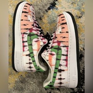 Nike AF1 ‘07 - White/Washed Coral/Black/Green Strike - Women’s size 7.5